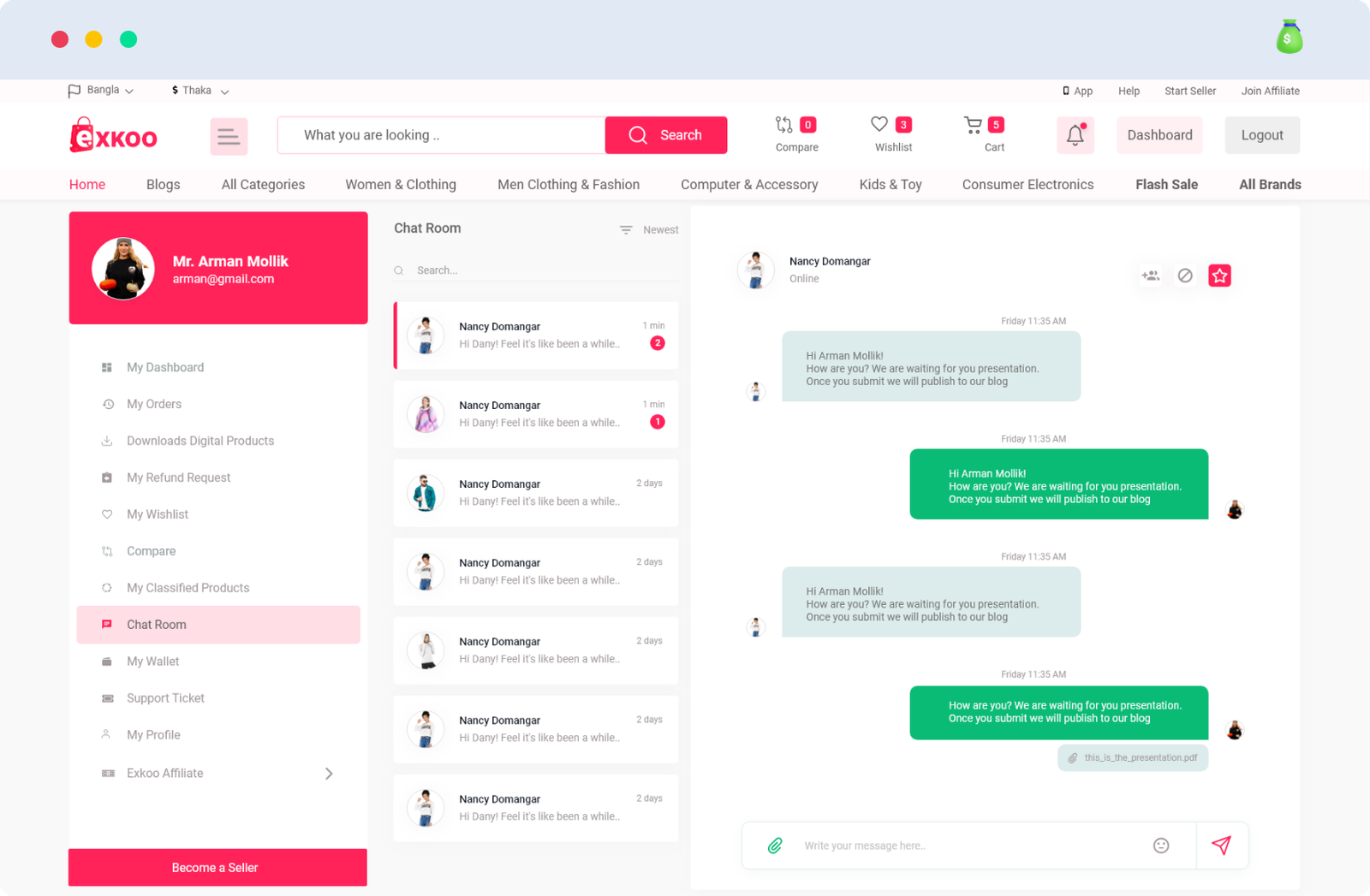 Customer Dashboard – 4